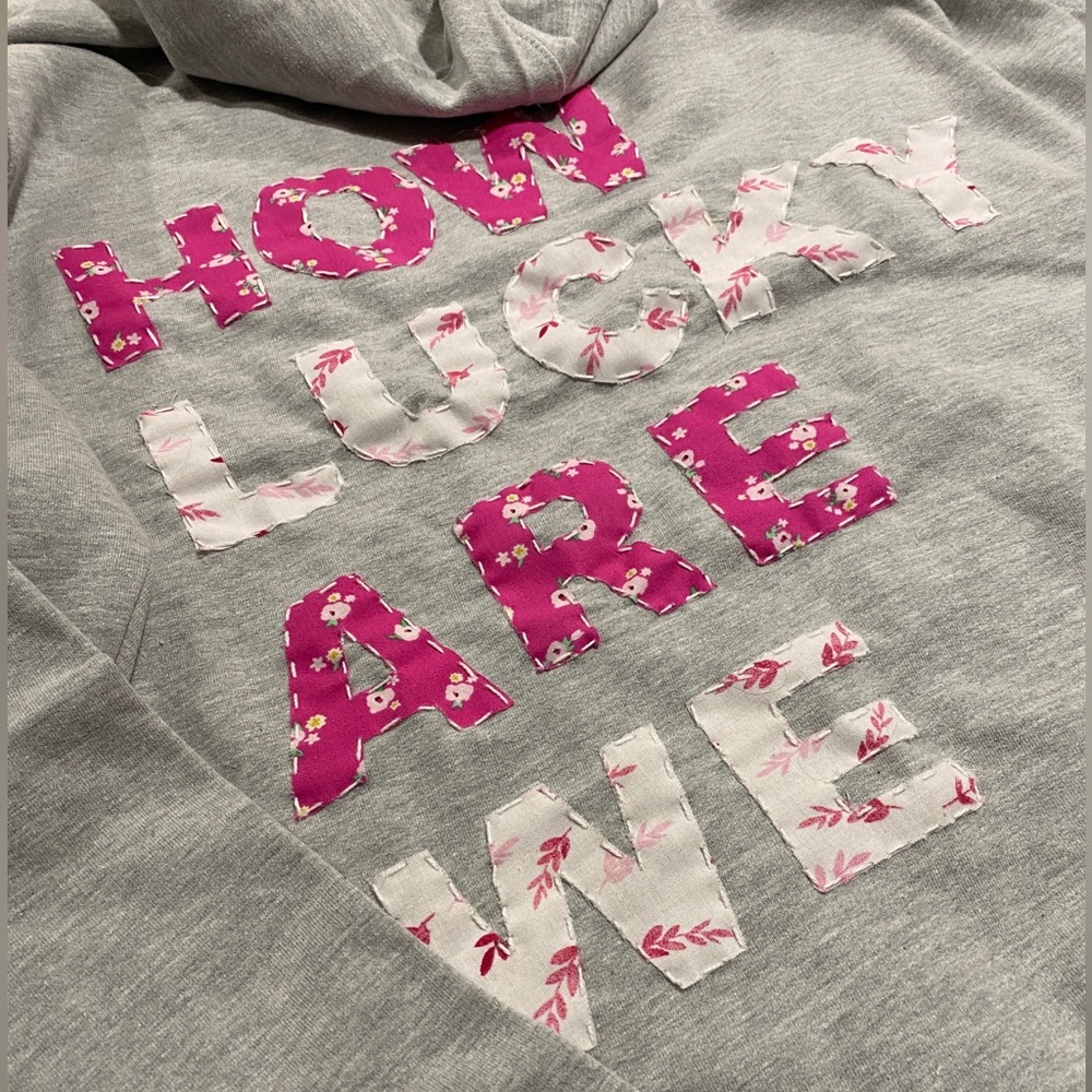 Handmade Zach Bryan lyric hoodie how lucky are we